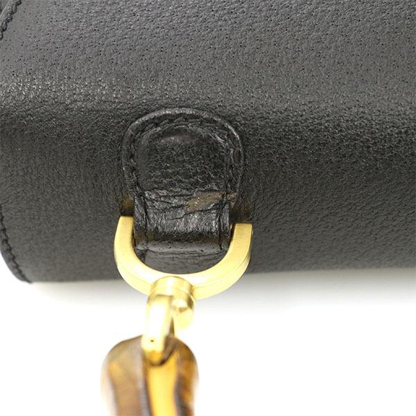 グッチ GUCCI バンブー ブラック レザー ハンドバッグ グッチ GUCCI バンブー ブラック レザー ハンドバッグ