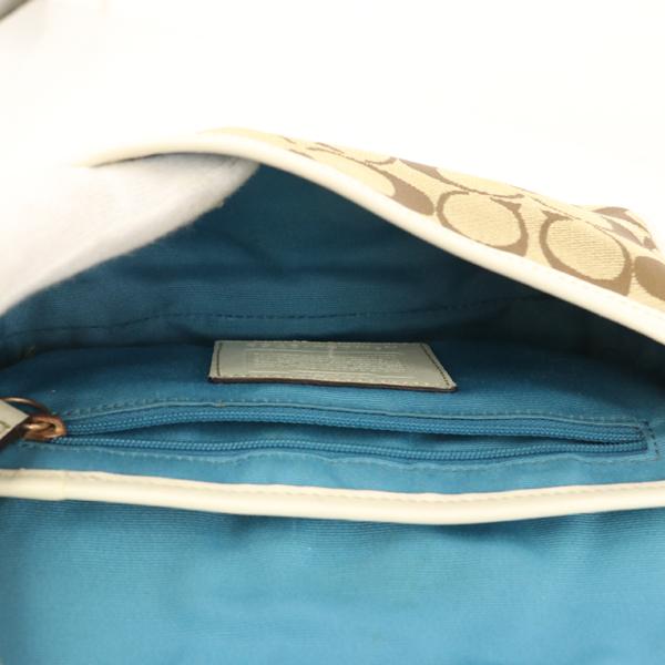 コーチ COACH シグネチャー ベージュ ホワイト キャンバス レザー