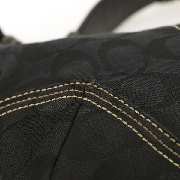 コーチ COACH シグネチャー ブラック キャンバス レザー ワン