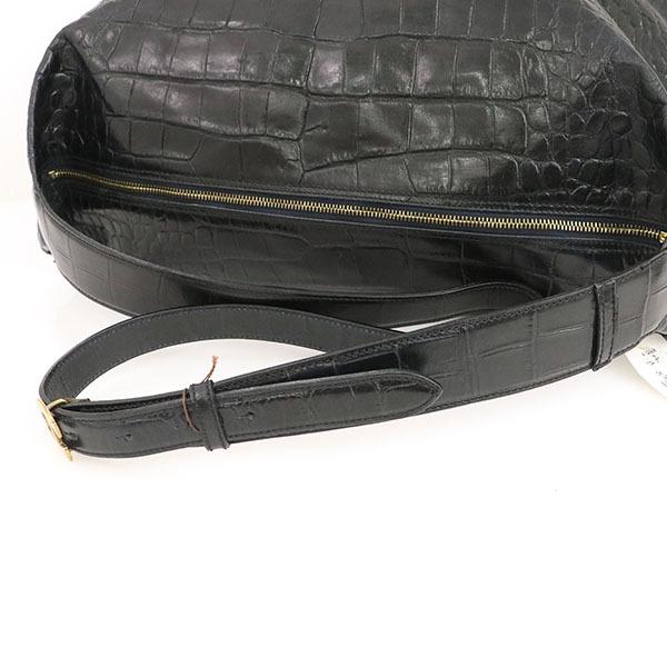 アイグナー AIGNER ブラック クロコダイル ショルダーバッグ 鞄 