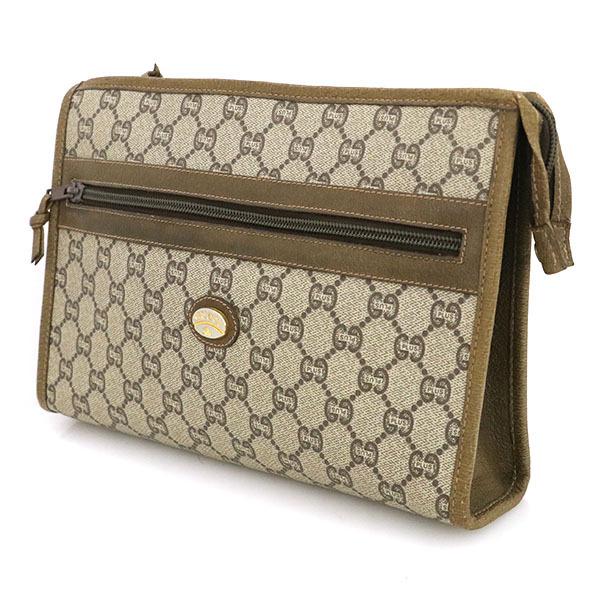 GUCCI PLUS オールドグッチ グッチプラス ポーチ クラッチバッグ グッチプラス GUCCI PLUS オールドグッチ GG柄 ベージュ PVC レザー