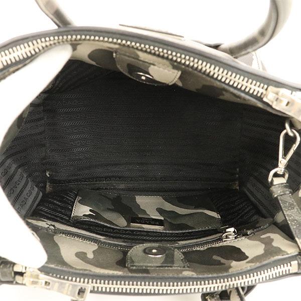 プラダ PRADA グレー系 レザー 2wayバッグ 迷彩柄 カモフラ 鞄 プラダ PRADA グレー系 レザー 2wayバッグ 迷彩柄 カモフラ 鞄