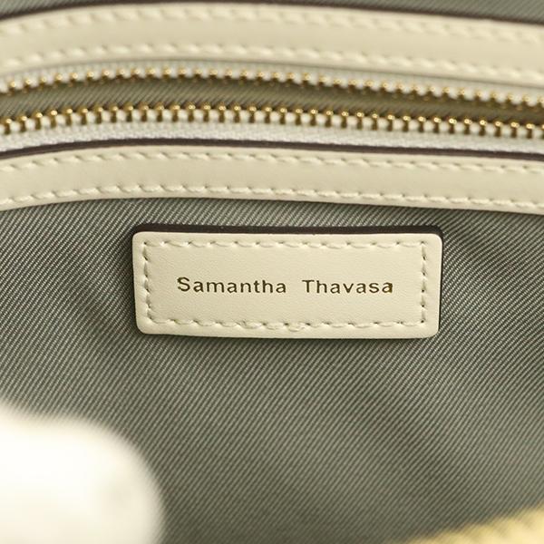 サマンサタバサ SAMANTHA THAVASA ホワイト レザー トラペズ