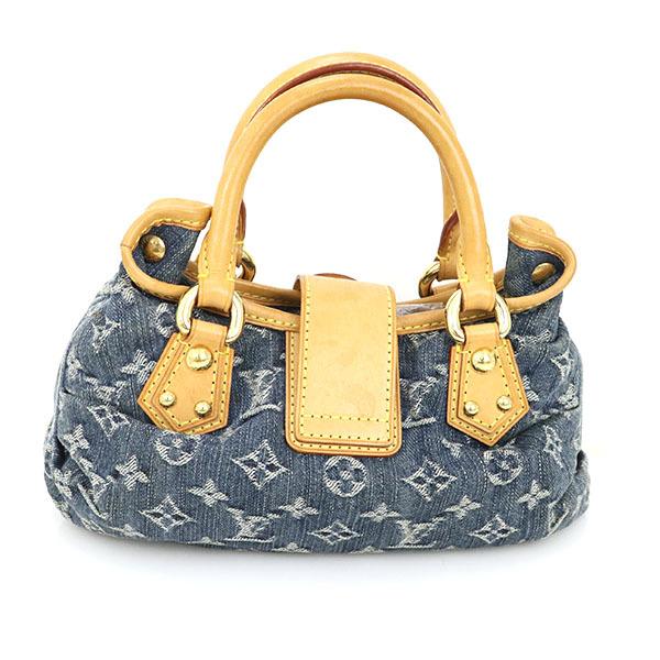 美品Louis Vuitton デニム ハンドバッグプリーティM95020 LOUIS VUITTON プリーティ モノグラムデニム ハンドバッグ M95020