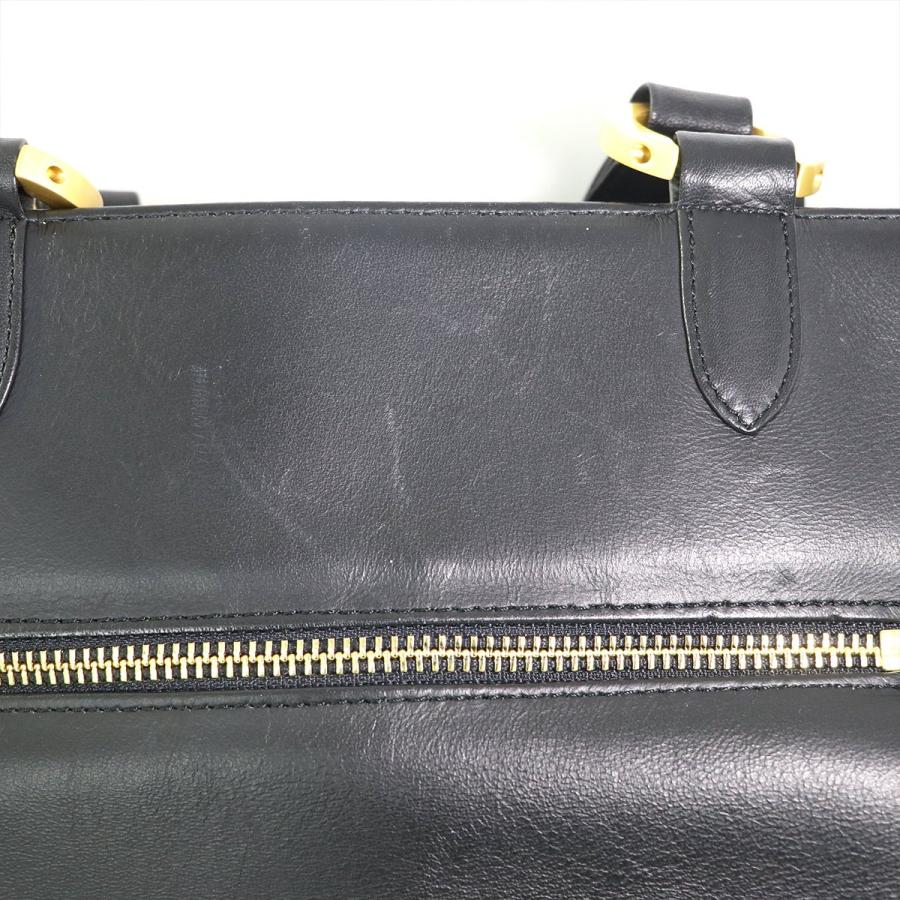 クレージュ Courreges ブラック レザー トートバッグ レディース 【mo