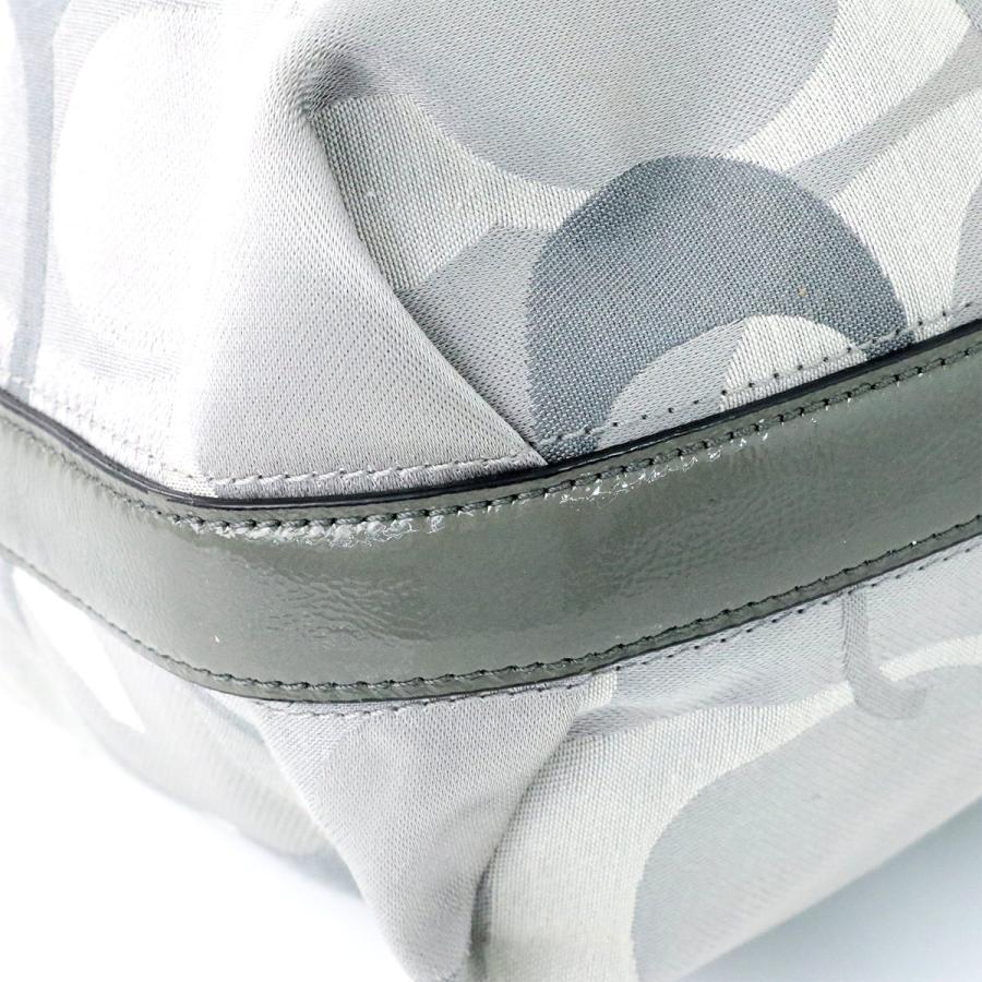 コーチ COACH シグネチャー グレー キャンバス レザー ワンショルダー