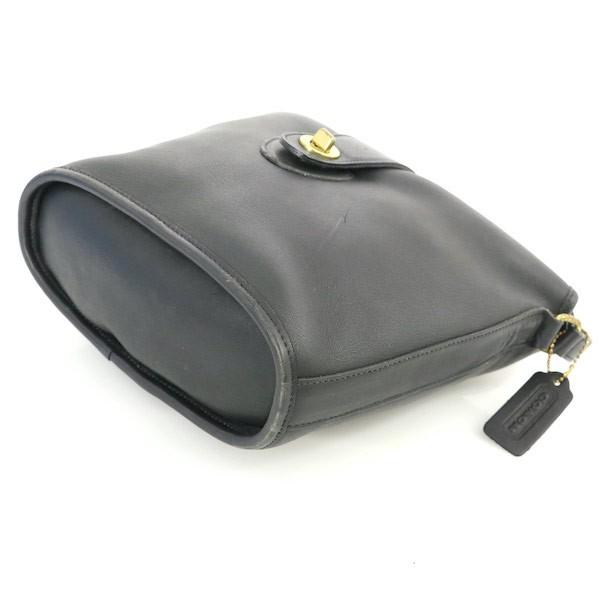 コーチ COACH ブラック レザー ショルダーバッグ 9948 ターンロック