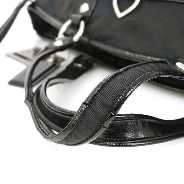コーチ COACH シグネチャー ブラック キャンバス エナメル 2wayバッグ