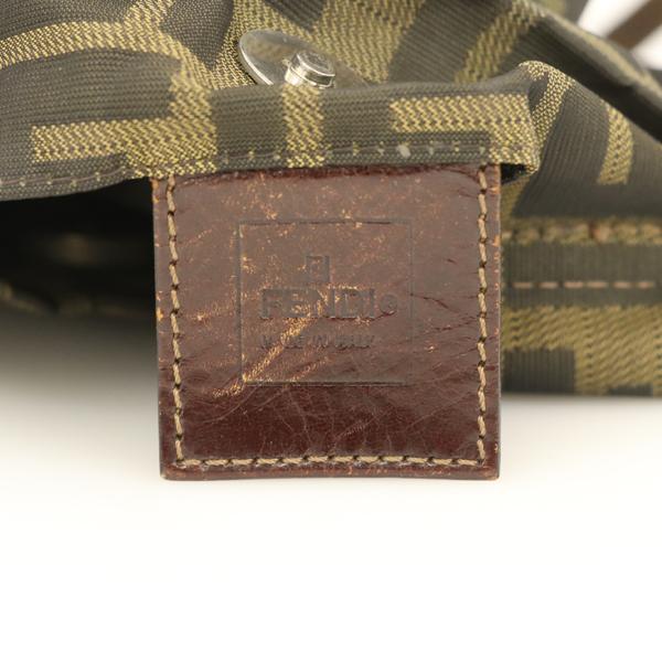 フェンディ FENDI ズッカ柄 ブラウン ナイロン レザー フェンディ FENDI ズッカ柄 ブラウン ナイロン レザー