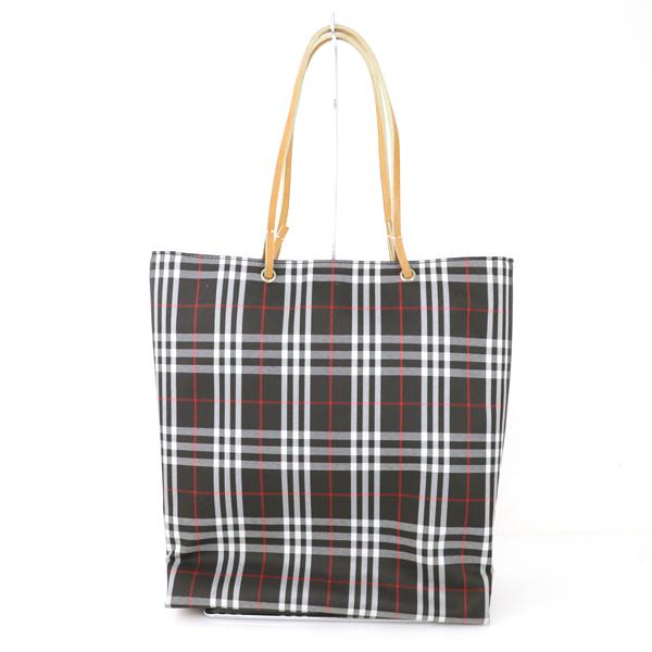 バーバリー BURBERRY ノバチェック ブラック ナイロン レザー トート