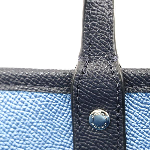 【極美品】コーチ 78279 リバーシブル シグネチャー トートバッグ レザー コーチ COACH シグネチャー メタリックブルー ネイビーグレー PVC