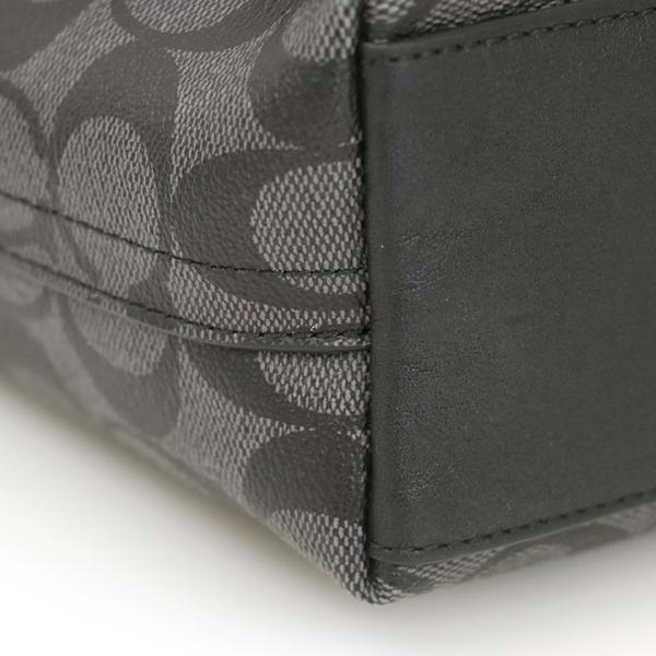 コーチ COACH シグネチャー チャコールグレー ブラック レザー PVC