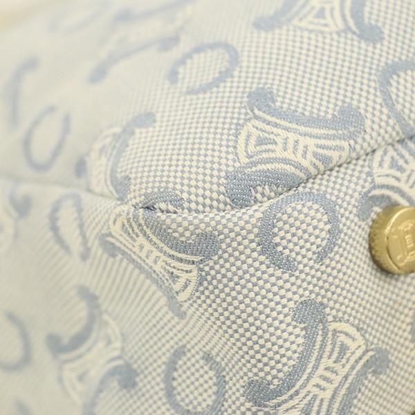 セリーヌ CELINE Cマカダム柄 ライトブルー 青 ホワイト 白 ジャガード  