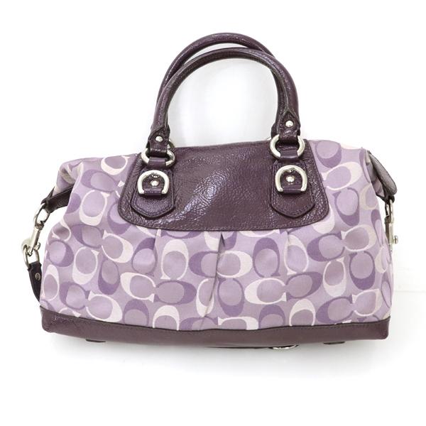 コーチ COACH シグネチャー バイオレットマルチ PVC レザー 2wayバッグ