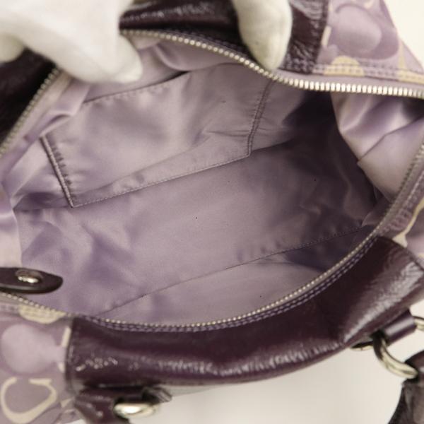 コーチ COACH シグネチャー バイオレットマルチ PVC レザー 2wayバッグ