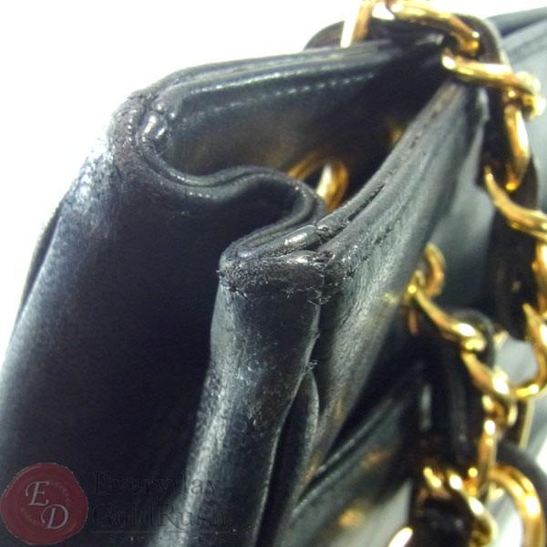 シャネル CHANEL ラム チェーン トートバッグ ココマーク ブラック 黒