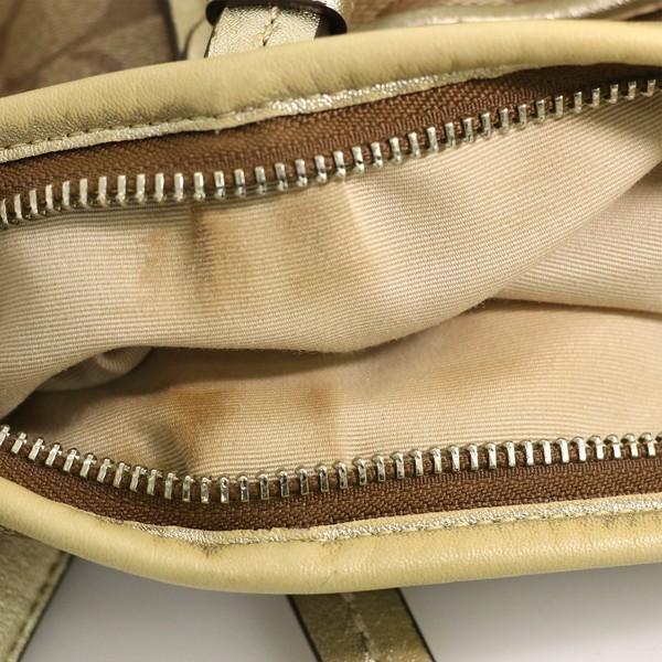 コーチ COACH シグネチャー PVC×レザー ブラウン ゴールド ペイント