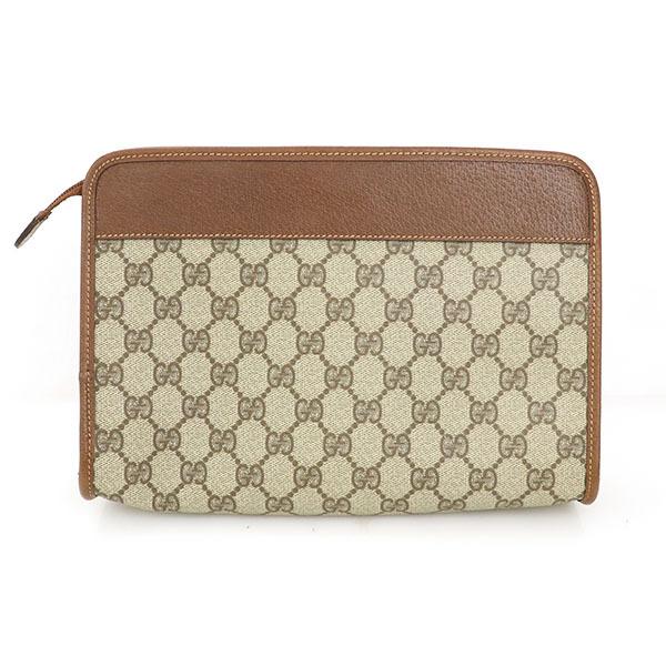 グッチ GUCCI GG柄 ベージュ ブラウン PVC レザー オールド グッチ GUCCI GG柄 ベージュ ブラウン PVC レザー オールド