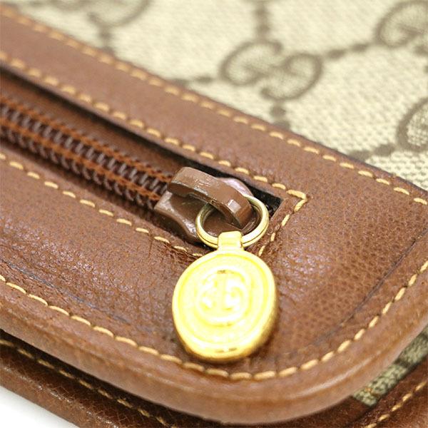 グッチ GUCCI GG柄 ベージュ ブラウン PVC レザー オールド グッチ GUCCI GG柄 ベージュ ブラウン PVC レザー オールド