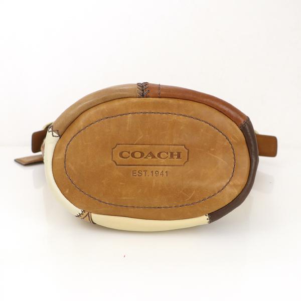 コーチ COACH ブラウン レザーパッチワークダッフル ショルダーバッグ
