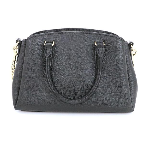 コーチ COACH ミニセージ ブラック レザー 2way ハンドバッグ コーチ COACH ミニセージ ブラック レザー 2way ハンドバッグ