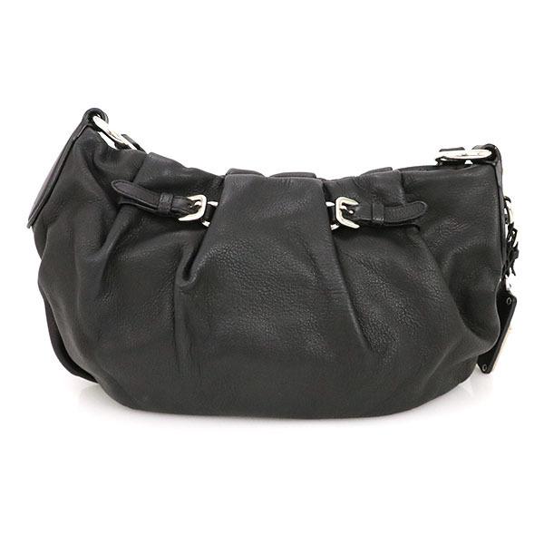 プラダ PRADA ブラック カーフレザー ナイロン ワンショルダー プラダ PRADA ブラック カーフレザー ナイロン ワンショルダー