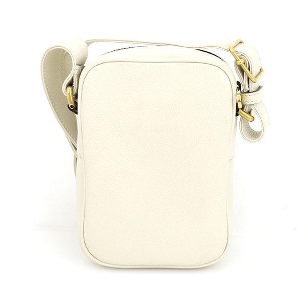 グッチ GUCCI ホワイト レザー ロゴプリント ショルダーバッグ グッチ GUCCI ホワイト レザー ロゴプリント ショルダーバッグ
