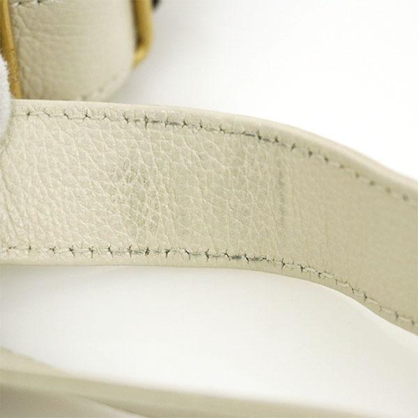 グッチ GUCCI ホワイト レザー ロゴプリント ショルダーバッグ グッチ GUCCI ホワイト レザー ロゴプリント ショルダーバッグ
