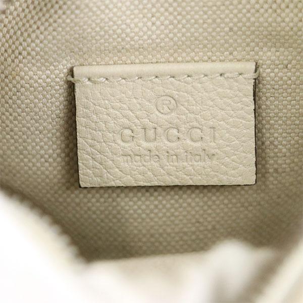 グッチ GUCCI ホワイト レザー ロゴプリント ショルダーバッグ グッチ GUCCI ホワイト レザー ロゴプリント ショルダーバッグ