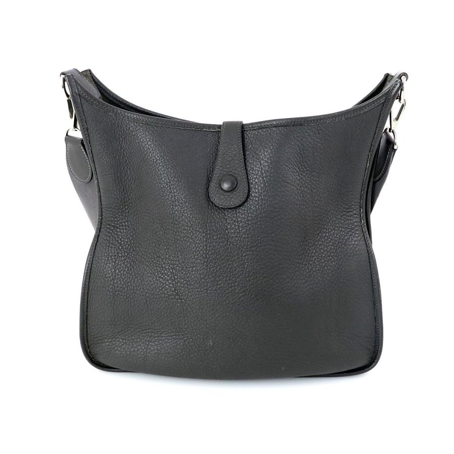エルメス Hermes ダークグレー トゴ エヴリン GM ショルダーバッグ 