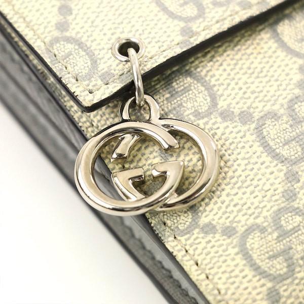 グッチ GUCCI GG柄 グレー レザー Wホック財布 212105 二つ折 グッチ GUCCI GG柄 グレー レザー Wホック財布 212105 二つ折