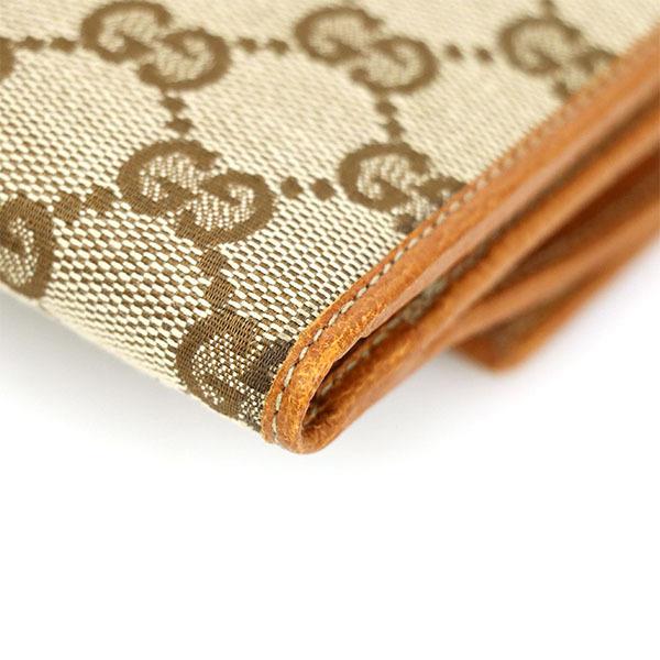 美品　グッチ GGキャンバス 二つ折り財布 ブラウン　ブラック GGキャンバス グッチ 財布 GUCCI 二つ折り財布 メンズ ブラウン 346056