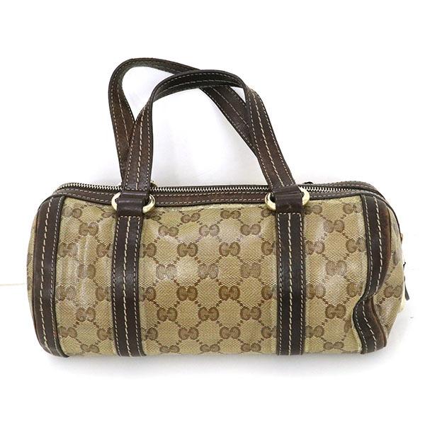 グッチ GUCCI ブラウン PVC 181485 クリスタルGG ハンドバッグ グッチ GUCCI ブラウン PVC 181485 クリスタルGG ハンドバッグ