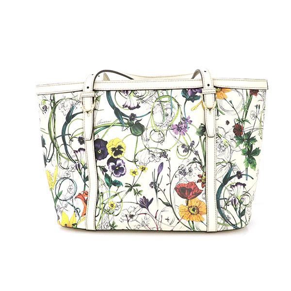 グッチ GUCCI ボタニカル柄 アイボリー 花柄 PVC ニース グッチ GUCCI ボタニカル柄 アイボリー 花柄 PVC ニース