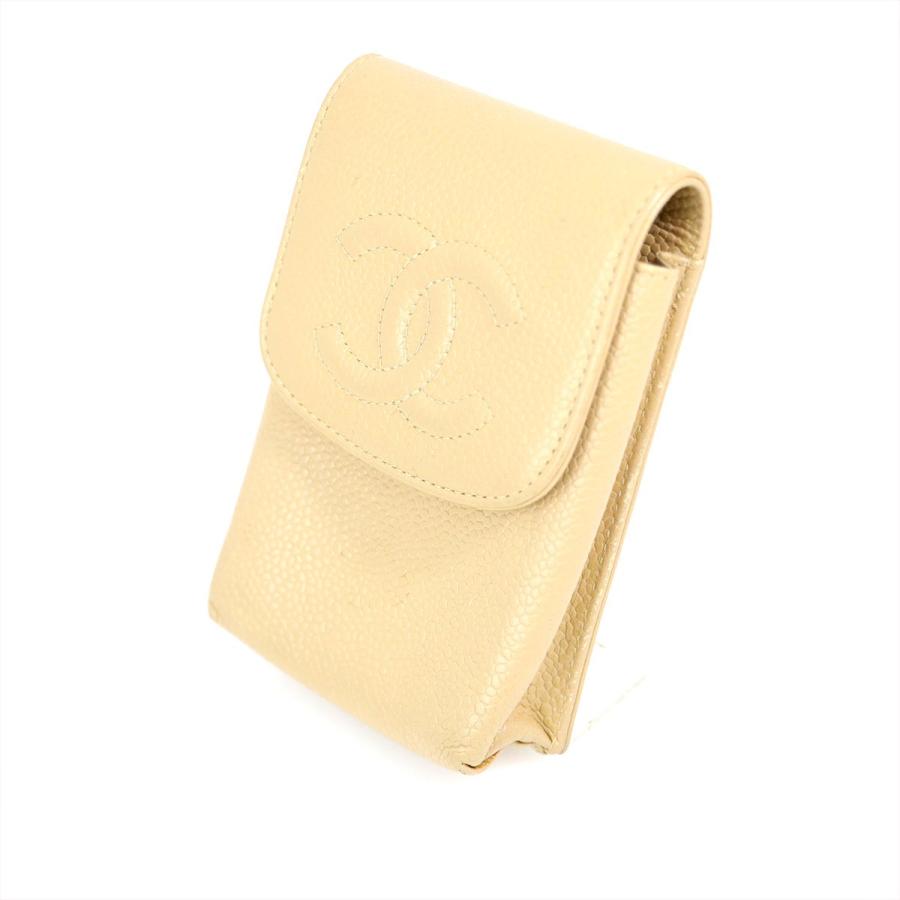 シャネル CHANEL キャビアスキンシガレットケース レザー 男女兼用