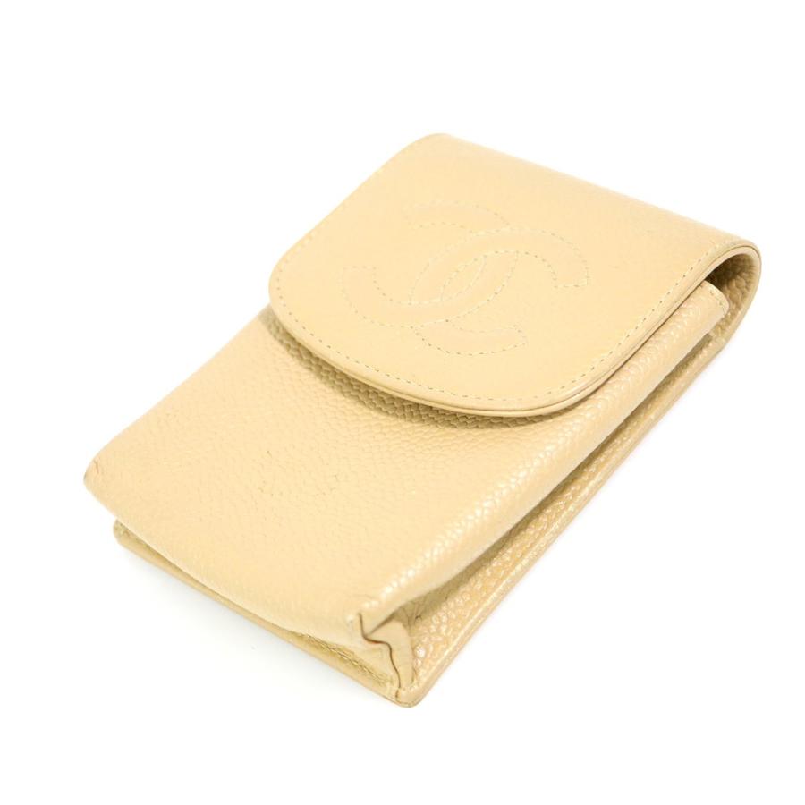 シャネル CHANEL キャビアスキンシガレットケース レザー 男女兼用