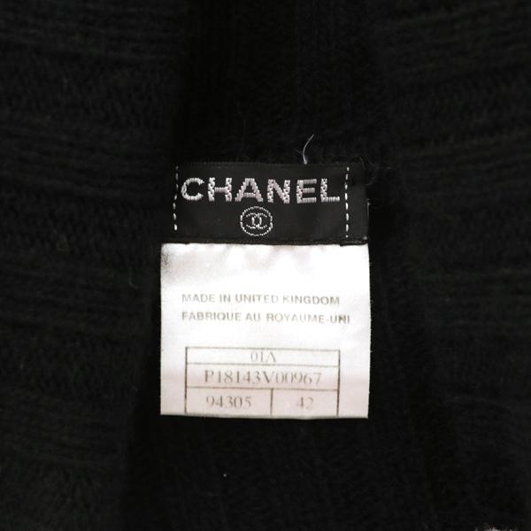 シャネル CHANEL タートルニット カシミヤ100％ ブラック サイズ42
