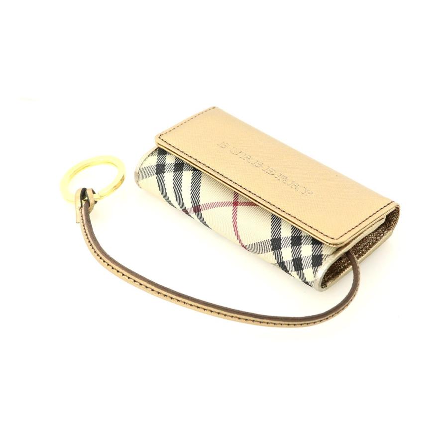 バーバリー BURBERRY バーバリーチェック ゴールド レザー キャンバス