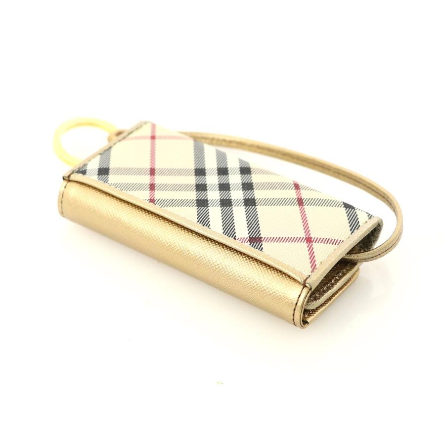 バーバリー BURBERRY バーバリーチェック ゴールド レザー キャンバス
