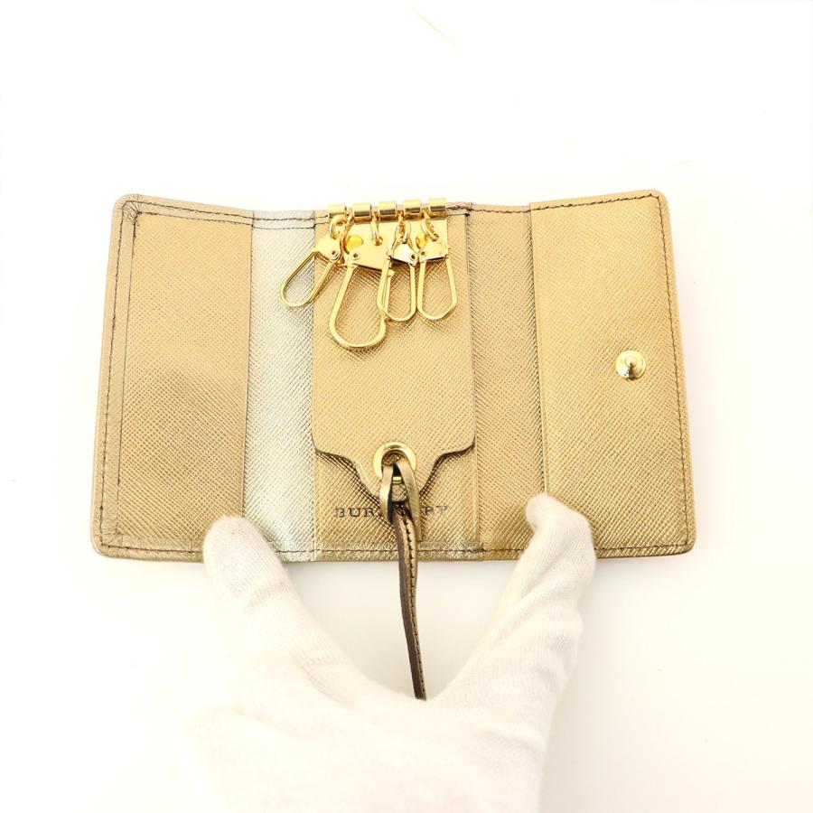 バーバリー BURBERRY バーバリーチェック ゴールド レザー キャンバス