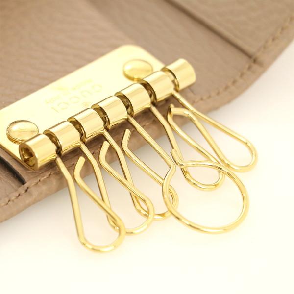 グッチ GUCCI 6連キーケース 456118 レザー ベージュ カギ 小物 雑貨