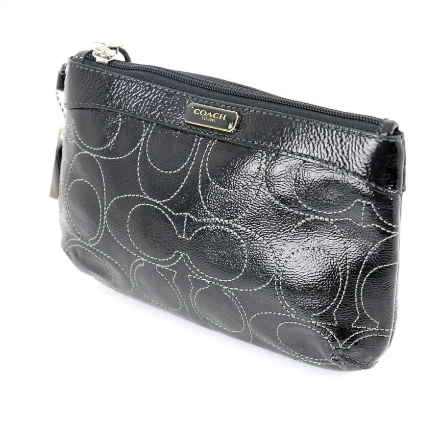コーチ COACH ブラック エナメル ポーチ F47780 レディース 【hon