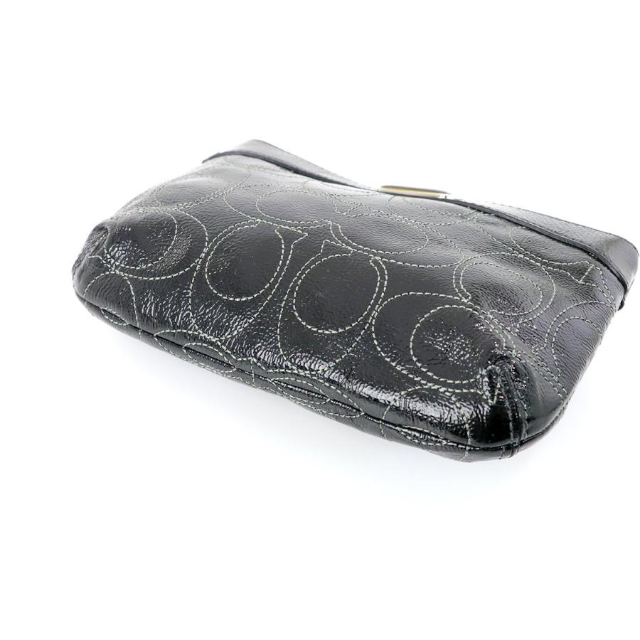 コーチ COACH ブラック エナメル ポーチ F47780 レディース 【hon