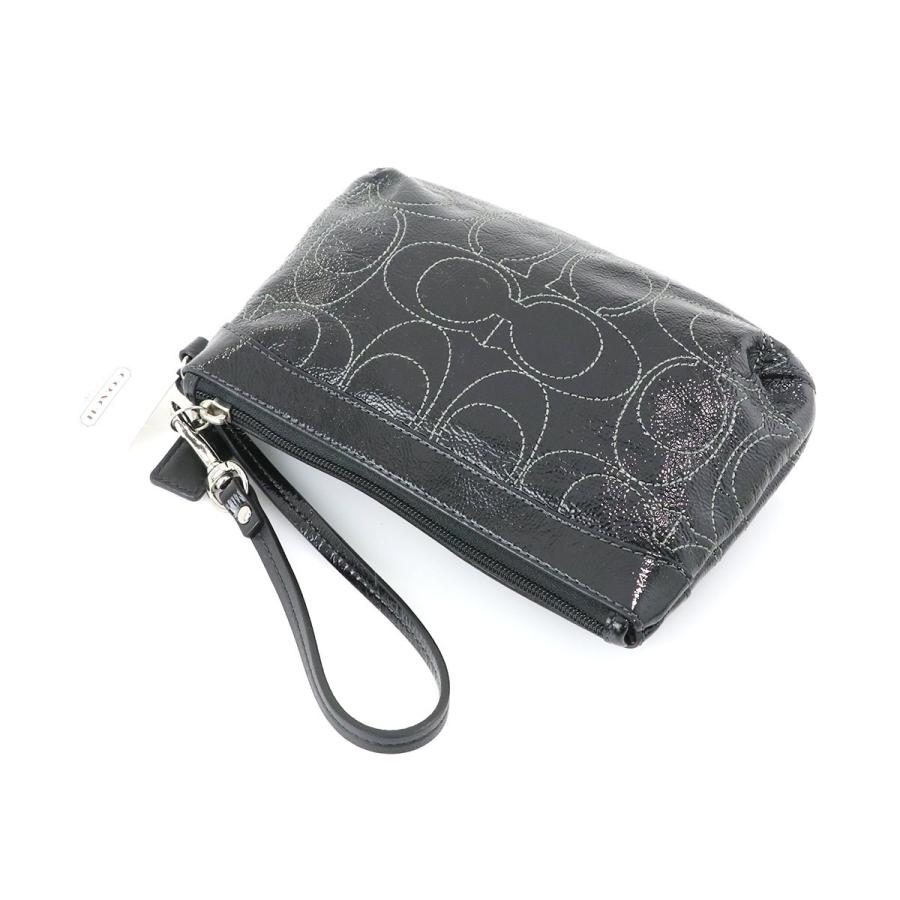 コーチ COACH ブラック エナメル ポーチ F47780 レディース 【hon