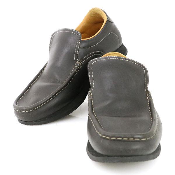 エルメス HERMES ドライビングシューズ 靴 スリッポン ブラック 黒 レザー 本革 表記サイズ40 1/2 日本サイズ25cm メンズ