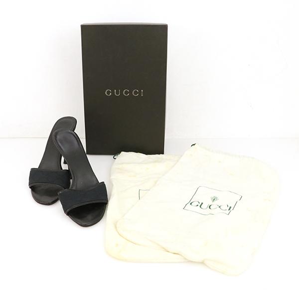 グッチ GUCCI ミュール サンダル ピンヒール T3599 GGキャンバス GG柄  