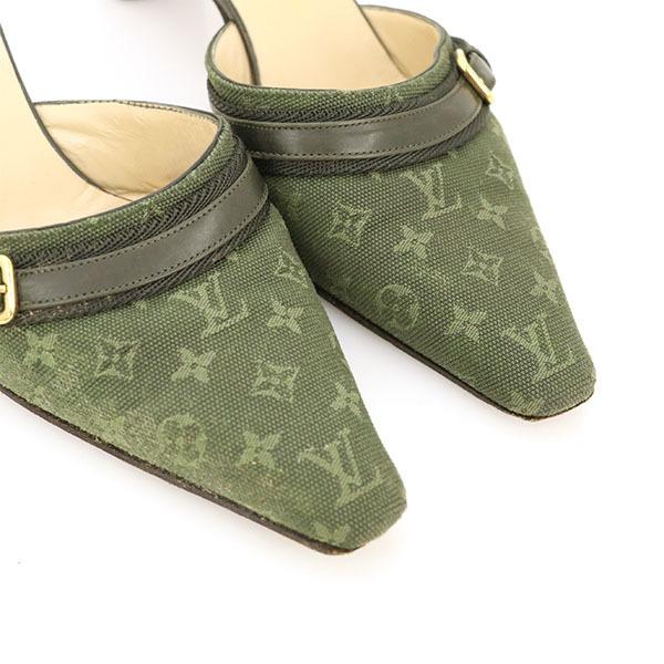 ルイヴィトン LOUIS VUITTON モノグラムミニ ミュール ポインテッド