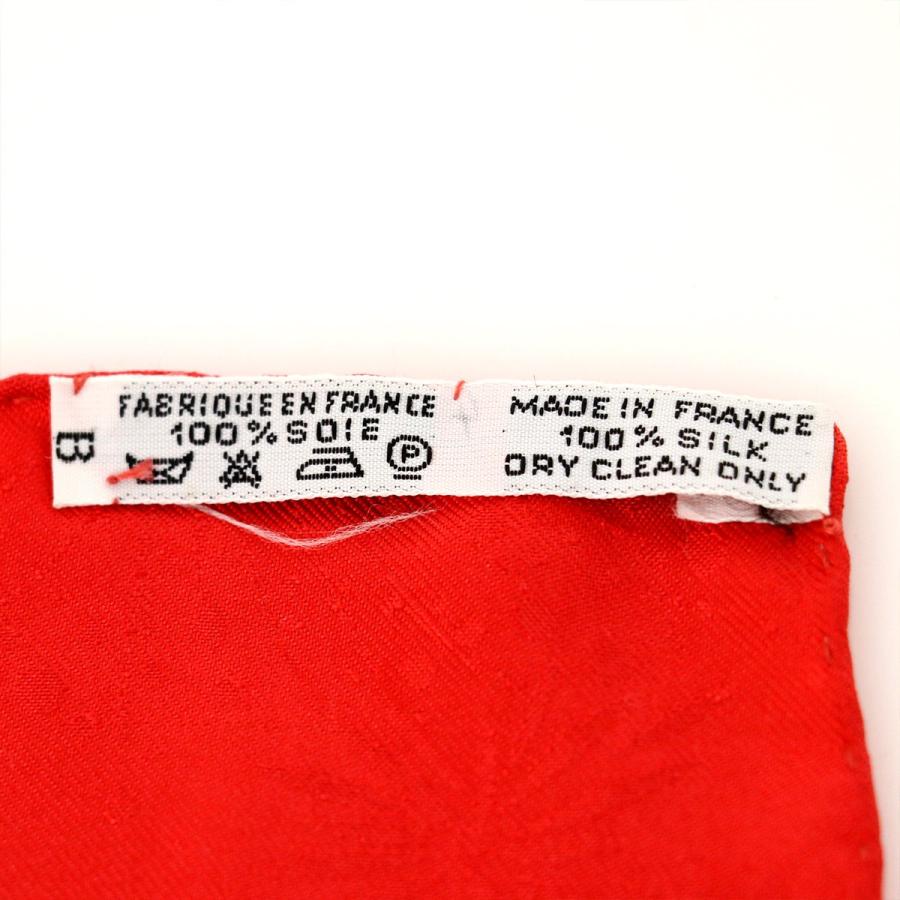 エルメス HERMES カレ90 スカーフ ルナパーク シルク100% レッド