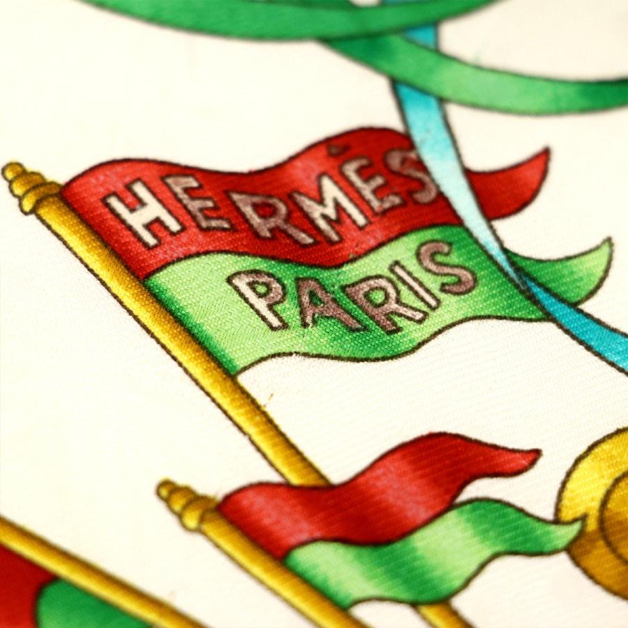 エルメス HERMES カレ90 スカーフ ルナパーク シルク100% レッド