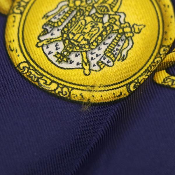 エルメス HERMES スカーフ カレ ダンフールの太鼓 ネイビー イエロー